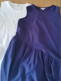 White Linen Summer Women Dresses Short Sleeve Long Loose Women Dresses 17292