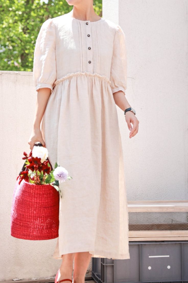 Off White Linen Dresses, Summer long Women Dresses ,Maxi Soft Linen Dr SimpleLinenLife Off White Linen Dresses, Summer long Women Dresses ,Maxi Soft Linen Dr SimpleLinenLife