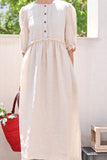 Off White Linen Dresses, Summer long Women Dresses ,Maxi Soft Linen Dress 9980
