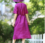 100%-Linen-Women-Dresses -Sleeves-Long-Skirts-Dresses (1)