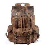 Men's Canvas Backpack Bag, Travel Bag Shoulder Bag Vintage Backpack Durable Casual Schoolbag Large Leather Bag For Gift