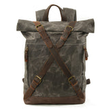 Men's Canvas Travel Bag Outdoor Backpack Vintage Durable Sports Bag Large Capacity Bag Leather Backpack For Him