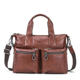 Men Leather Laptop Bag,Mens Leather Briefcase, Leather Shoulder Satchel Bag, Messenger Bag, Gift for Him 2945