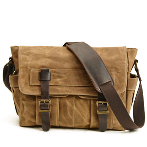 Men's Canvas Messsenger Bag Shoulder Briefcase Bag Vintage Business Bag Waterproof Bag Casual Commuter Bag For Him