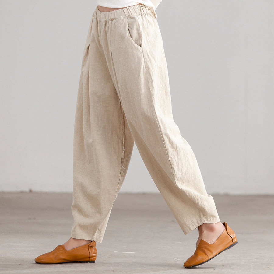 Multi Color New Fashion Women Trousers Female Cotton Loose Casual Pants  Plus Size | Shopee Singapore