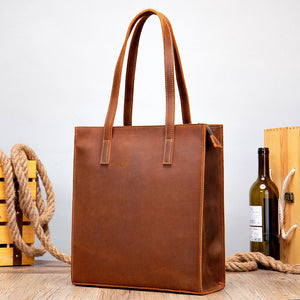 Genuine Leather Tote Bag for Women Shoulder Bag Handbag, Everyday Large Capacity Bag, Birthday Gift for Her