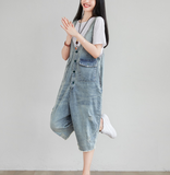 Blue Denim Loose Casual Summer Overall Loose Women Jumpsuits QYCQ05165