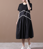 Women Dresses Casual Linen Women Dresses Bat Short Sleeve WG97215