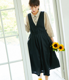 Black Strap Women Dresses  Sleevele Casual Summer Linen Women Dresses SJ97215