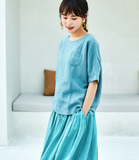 Green Casual T-Shirts Summer Women Linen Tops WG961707