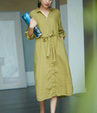 SimpleLinenLife™️Casual Summer Linen Women Buttons Dresses SJ97215