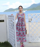 Sleeveless Floral Women Dresses Casual Summer Linen Women Dresses SJ97215