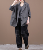 Women Spring Casual Coat Loose Buttons Plus Size Coat Jacket