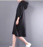 Women Dresses Casual Cotton Hooded Women Dresses Long Sleeve WG97215