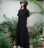 Women Dresses Casual Linen Cotton Women Dresses Loose Style Chinese Buttons BXF97215