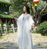 Short Sleeve Women Dresses Casual Linen Cotton Women Dresses Loose StyleBXF97215