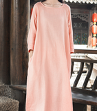 Women Dresses Casual Linen Cotton Women Dresses Loose StyleBXF97215