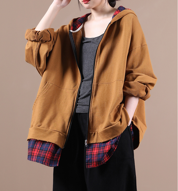 Women Spring Casual Coat Loose Buttons Plus Size Coat Jacket