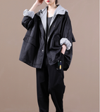 Hooded Women Cotton Tops Women Coat Long Sleeves Loose Style H9506