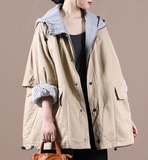 Hooded Women Cotton Tops Women Coat Long Sleeves Loose Style H9506
