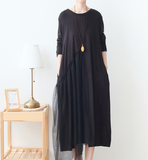Loose Plus Size Dress Knit Women Autumn Spring Fashion Long Sleeve DressesAMT962328