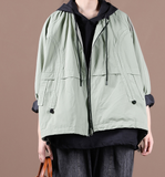 Autumn Women Spring Casual Coat Loose Hooded Parka Plus Size Short Coat Jacket
