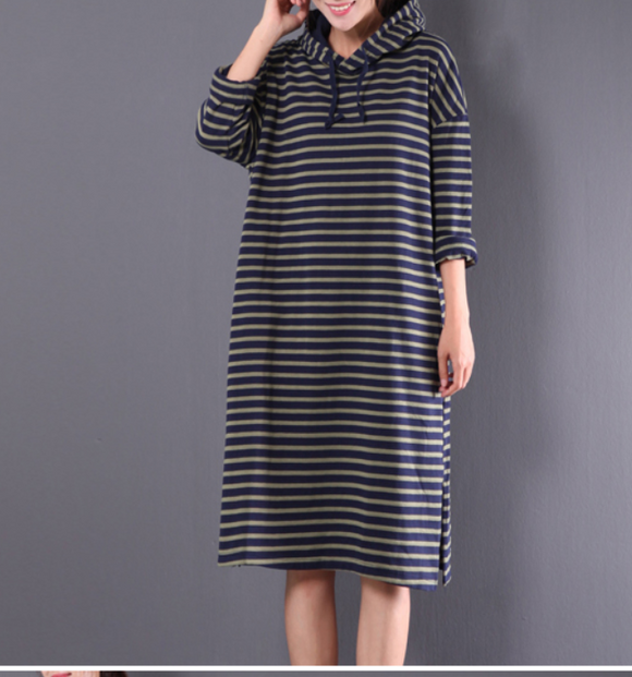 Hooded Autumn Women Dresses Casual Cotton Women Dresses WG97215 – SimpleLinenLife