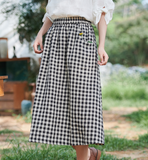 Casual Cotton Linen loose fitting Women's Skirts DZA2007214