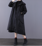Autumn A-line Long Women Casual Hooded Parka Plus Size Coat Jacket JT200945