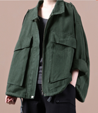 Green A-line Short Women Casual Parka Plus Size Fall Coat Jacket JT200945