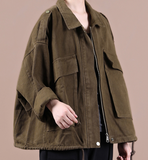 Army Green A-line Short Women Casual Parka Plus Size Fall Coat Jacket JT200945