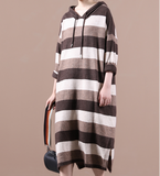 Knit Fall Loose Long Sleeve Women Dresses Stripe Casual Women Dresses SSM97215