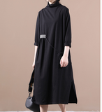 Black Fall Long Sleeve Women Dresses Stripe Casual Women Dresses SSM97215