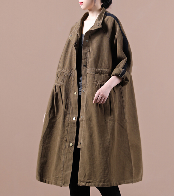 Loose Long Women Casual Plus Size Fall Plus Size Patchwork Coat Jacket  JT200945