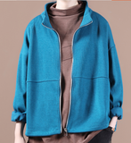 Blue Short Women Casual Plus Size Fall Plus Size Coat Jacket JT200945