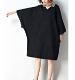 Black Plus Size Women Dresses Casual Loose Print Women Dresses SSM97215