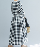 Checked Dresses Loose Fall Dresses Casual Women Dresses ZRL97213