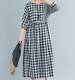 Checked Dresses Loose Fall Dresses Casual Women Dresses ZRL97213