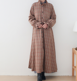 Checked  Coat Autumn Long Sleeve Women Dresses Casual Women Dresses SSM97215