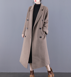 Long Wool Coat, Handmade Long Warm Women Wool Coat Jacket/1222