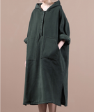 Loose Autumn Long Sleeve Women Dresses Hooded Casual Women Dress SSM97215