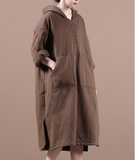 Loose Autumn Long Sleeve Women Dresses Hooded Casual Women Dress SSM97215