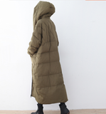 Women Long Puffer Coat Casual Loose Hooded Winter Down Jacket 32002