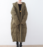 Women Long Puffer Coat Casual Loose Hooded Winter Down Jacket 32002