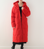 Casual Long Hooded Puffer Coat Loose Winter Coat Women Down Coat 2100
