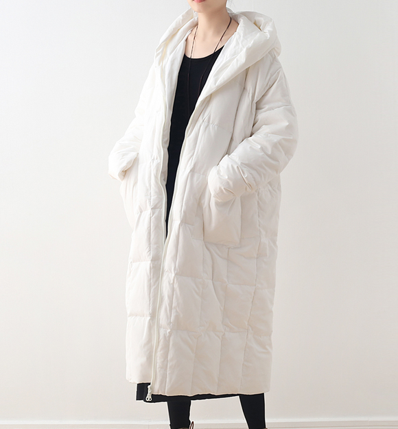Long Casual Loose Puffer Coat,Hooded Winter Women Down Jacket 5561