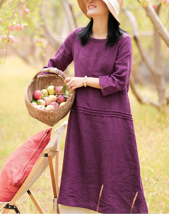 Womens Dresses Purple Easter Dress Purple Pleated Short Sleeve Linen Women Dresses Casual Women Dress SSM97215 Womens Dresses Purple Easter Dress Purple Pleated Short Sleeve Linen Women Dresses Casual Women Dress SSM97215