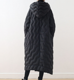 Hooded Winter Puffer Coat Long Irregular Winter Women Down Jacket 61008