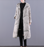 Casual Long Puffer Coat,Hooded Winter Women Down Jacket 2233