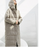 Loose Casual Long Hooded Winter Women Down Jacket